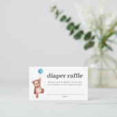 Teddy Bear Boy Baby shower Diaper Raffle Insert Informatiekaartje (Staand voorkant)