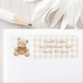 Teddy Bear Boy Baby shower Étiquette de adresse (En situation)