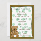 Teddy Bear Boy Baby Shower Invitations (Devant)