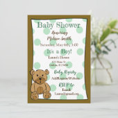 Teddy Bear Boy Baby Shower Invitations (Debout devant)