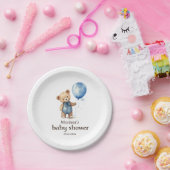 Teddy Bear Boy Baby shower Papier Bord (Feest)