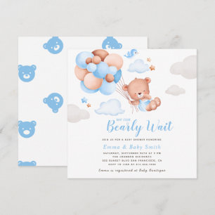 Teddy Bear Boy Baby shower Uitnodiging