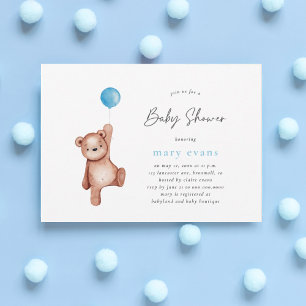 Teddy Bear Boy Baby shower Uitnodiging