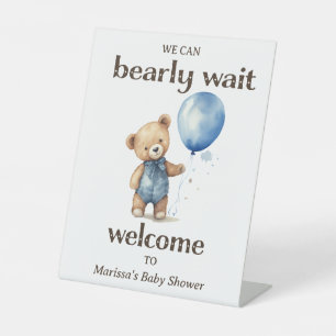 Teddy Bear Boy Baby shower Welkom Reclamebord Met Voetstuk