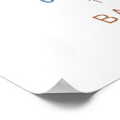 Teddy Bear Boy Blue Baby shower Affiche de bienven (Coin)