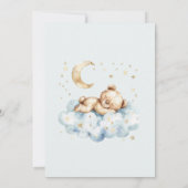 Teddy Bear Boy Blue Baby Shower  Kaart (Achterkant)