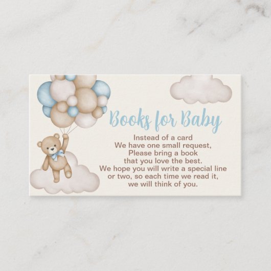 Teddy Bear Boy Boeken voor Baby Informatiekaartje (Voorkant)