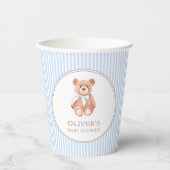 Teddy Bear Boy Classic Baby shower Party Papieren Bekers (Voorkant)