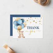 Teddy Bear Boy dank u Notitiekaartje (Voorkant / Achterkant in situ)