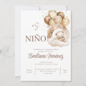 Teddy Bear Boy Invitation espagnole (Devant)