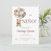 Teddy Bear Boy Invitation espagnole (Debout devant)