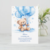 Teddy Bear Boy Invitation pour le premier annivers (Debout devant)