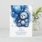 Teddy Bear Boy Invitation pour le premier annivers (Debout devant)