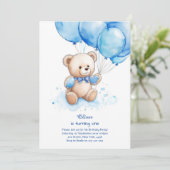 Teddy Bear Boy Invitation pour le premier annivers (Debout devant)
