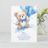 Teddy Bear Boy Invitation pour le premier annivers (Debout devant)