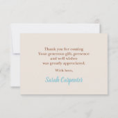 Teddy Bear Boy Merci Carte de note (Dos)