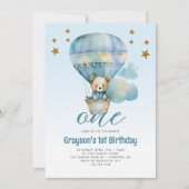 Teddy Bear Boys 1st Birthday Invitation (Devant)