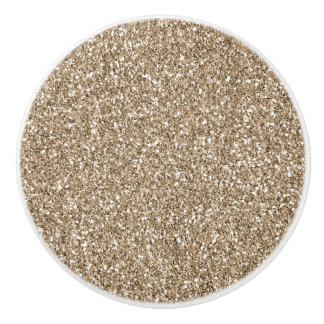 Teddy Bear Brown Glitter Keramische Knop