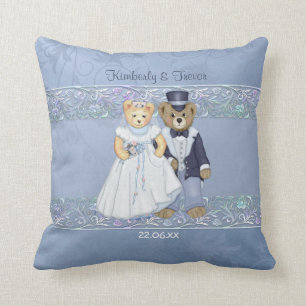 Teddy Bear bruid en bruidegom bruiloft - Aanpassen Kussen