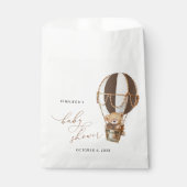 Teddy Bear, Bruine Hete Luchtballon, Baby shower Bedankzakje (Voorkant)
