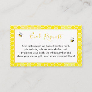 Teddy Bear Bumblebee Book Request Card Informatiekaartje