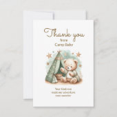 Teddy Bear Camp Baby shower Bedankt (Voorkant)