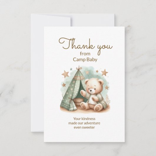 Teddy Bear Camp Baby shower Merci (Devant)