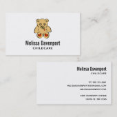 Teddy Bear Carte de visite (Devant / Derrière)