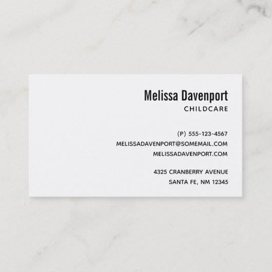 Teddy Bear Carte de visite (Dos)