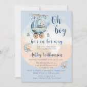 Teddy Bear Celestial Oh Boy Baby shower Invitation (Devant)