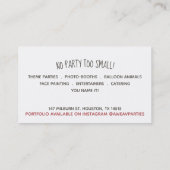 Teddy Bear Childrens Event Planner Visitekaartje (Achterkant)