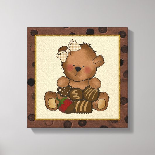 Teddy Bear chocolat toile Imprimer (Recto)