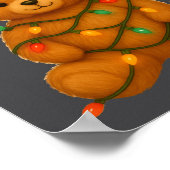 Teddy Bear Christmas Tree Lights Santa Hat For Bea Poster (Hoek)