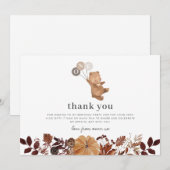 Teddy Bear Citrouille - Carte de remerciements (Devant / Derrière)