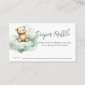 Teddy Bear Clouds Baby shower Luier Raffle Informatiekaartje (Voorkant)