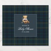 Teddy Bear Club-Baby shower Sparkling Wijnetiket (Enkel label)