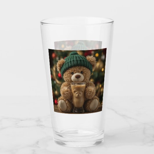 Teddy Bear Coffee Christmas Glas (Voorkant)