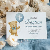 Teddy Bear & Cross doop uitnodiging