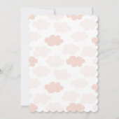 Teddy Bear Cub Pink Clouds 1e verjaardag Uitnodigi Kaart (Achterkant)
