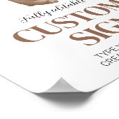 Teddy Bear Custom Table Sign Birthday Baby shower Poster (Hoek)