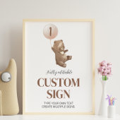 Teddy Bear Custom Table Sign Birthday Baby shower Poster