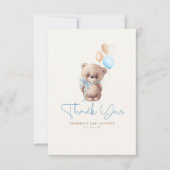 Teddy Bear Cute Boy Baby shower Merci (Devant)