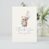 Teddy Bear Cute Boy Baby shower Merci (Debout devant)
