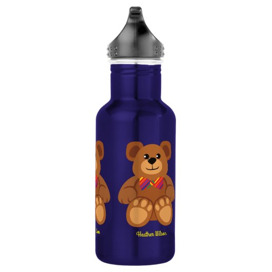 Teddy Bear Cute Kids Bouteille d'eau avec nom (Droite)
