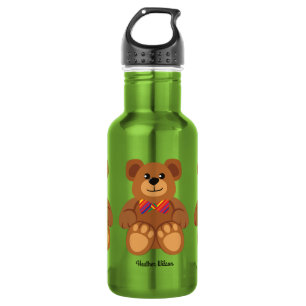 Teddy Bear Cute Kids Bouteille d'eau avec nom