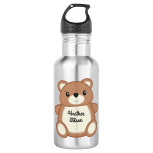 Teddy Bear Cute Kinder Water Flacon met naam Waterfles