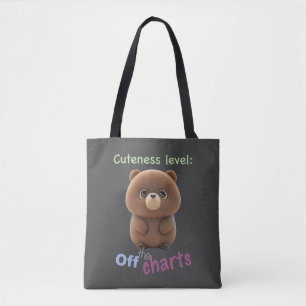Teddy Bear Cuteness Level Leuk Schattig Grappig Draagtas