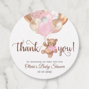 Teddy Bear Dank je Baby shower voor cadeautjes Lab Bedankjes Labels