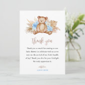 Teddy Bear Dank u aangepaste kaart (Staand voorkant)