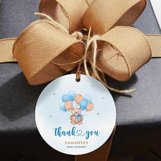Teddy Bear Dank u Baby shower Bedankjes Labels